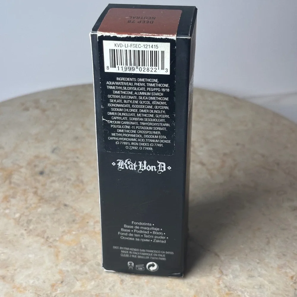 Kat Von D Lock-It Foundation 1.0oz Deep 78 Neutral Full Coverage Matte Liquid